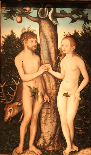 Adam and Eve with the forbidden fruit