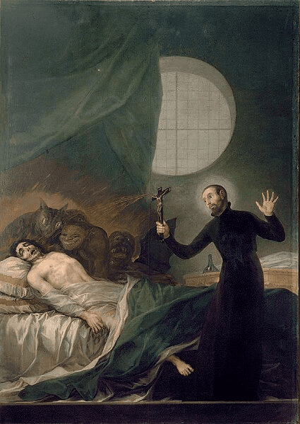 The Christian ideal: St. Francis Borgia helping dying impenitent (Goya)