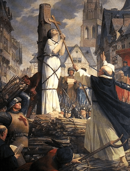 Joan of Arc being burned at the stake