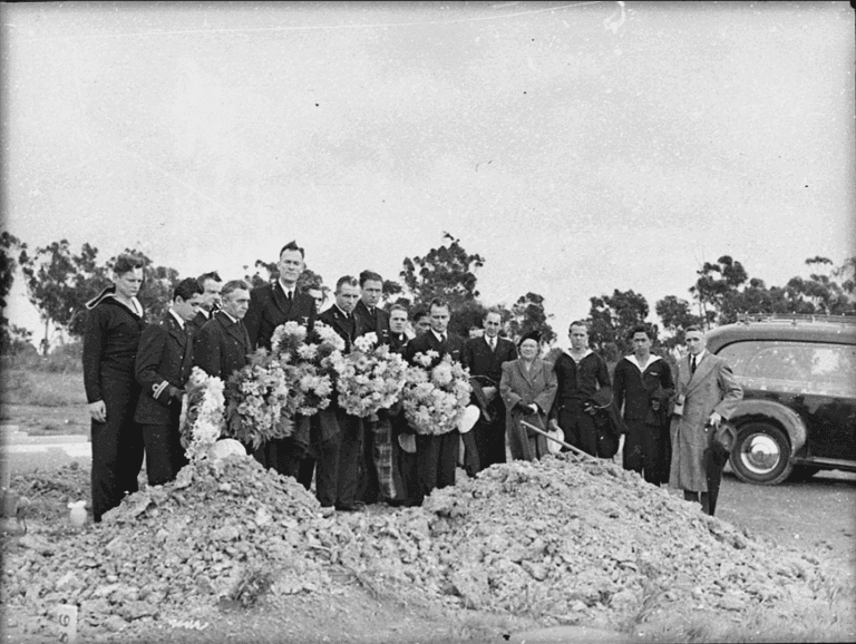 The Funeral of a Dutch Sailor on April 17, 1946