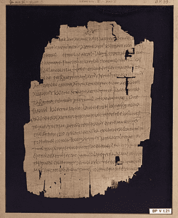 Book of Genesis fragment on papyrus (250-300 CE)