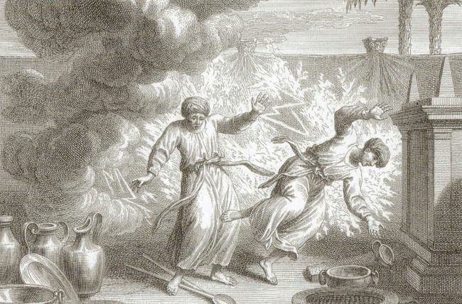 The Lord killing Nadab and Abihu by fire, Leviticus 10: 1-2